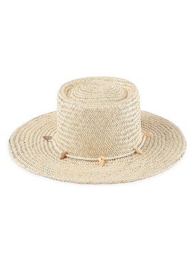 Lack Of Color Seashells Straw Boater Hat - Natural - 57 (medium)